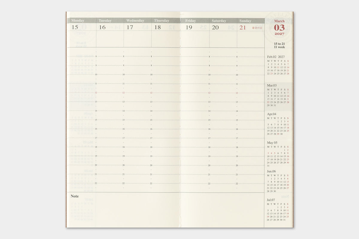 2027 WEEKLY VERTICAL REFILL - REGULAR SIZE