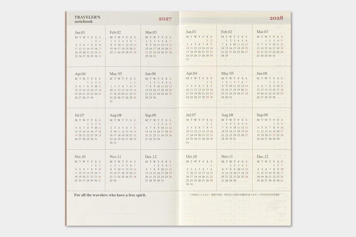 2027 WEEKLY VERTICAL REFILL - REGULAR SIZE