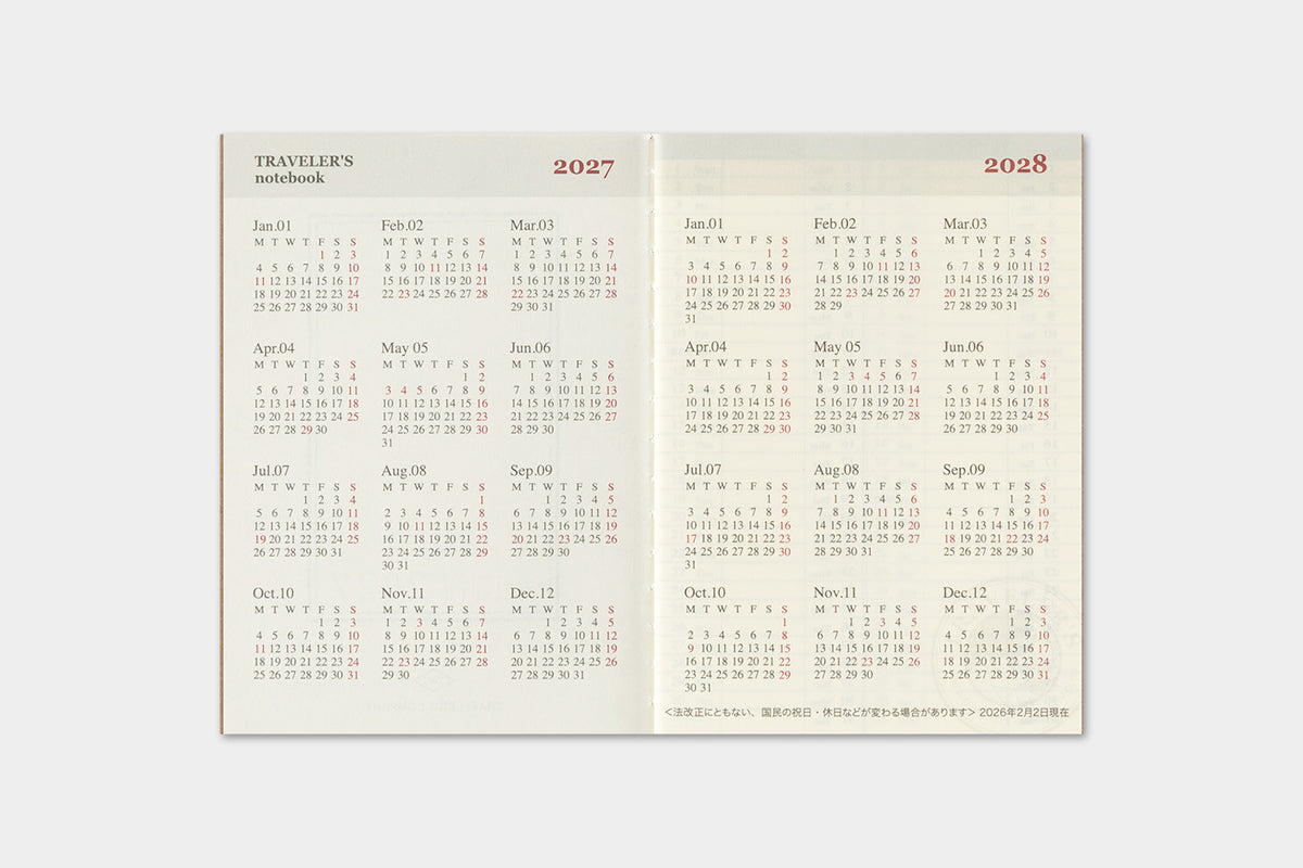 2027 WEEKLY REFILL - PASSPORT SIZE