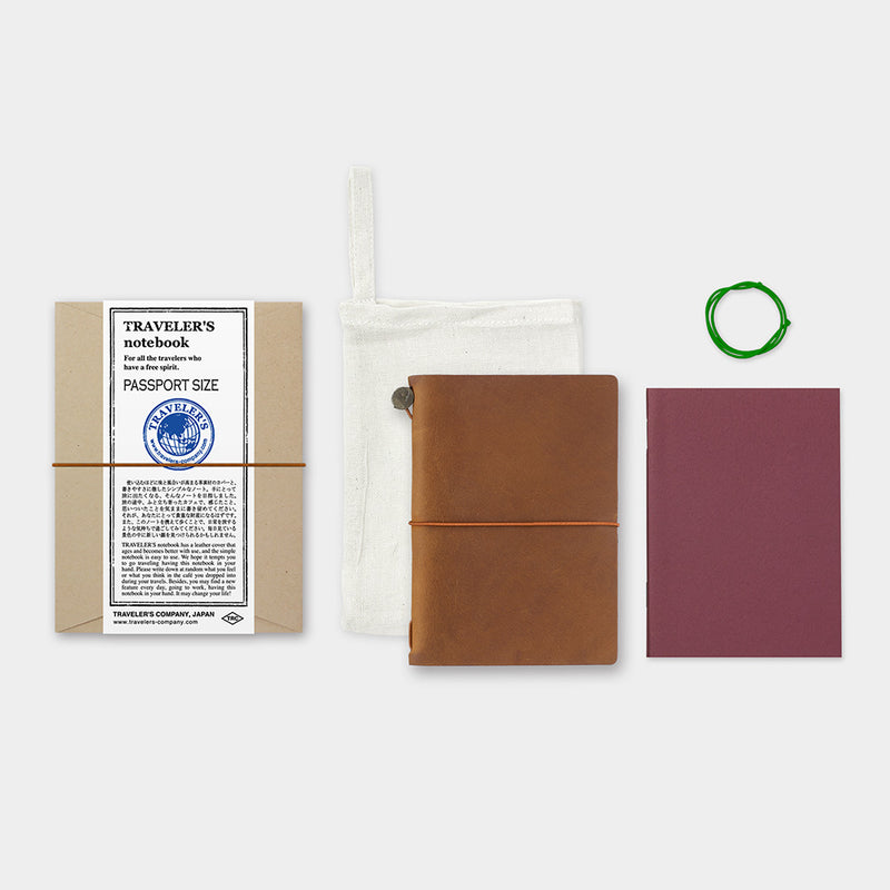 Traveler's Notebook Cover (Olive, Brown, Camel, Blue, Black) - Passport Size
