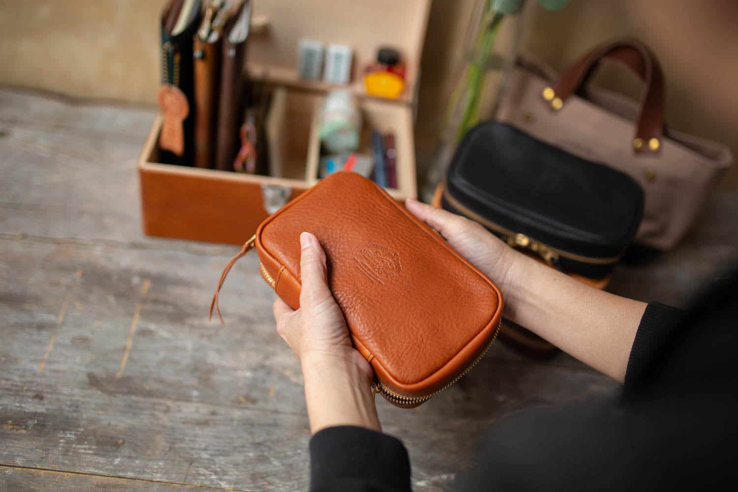 Leather Utility Case - Light Brown