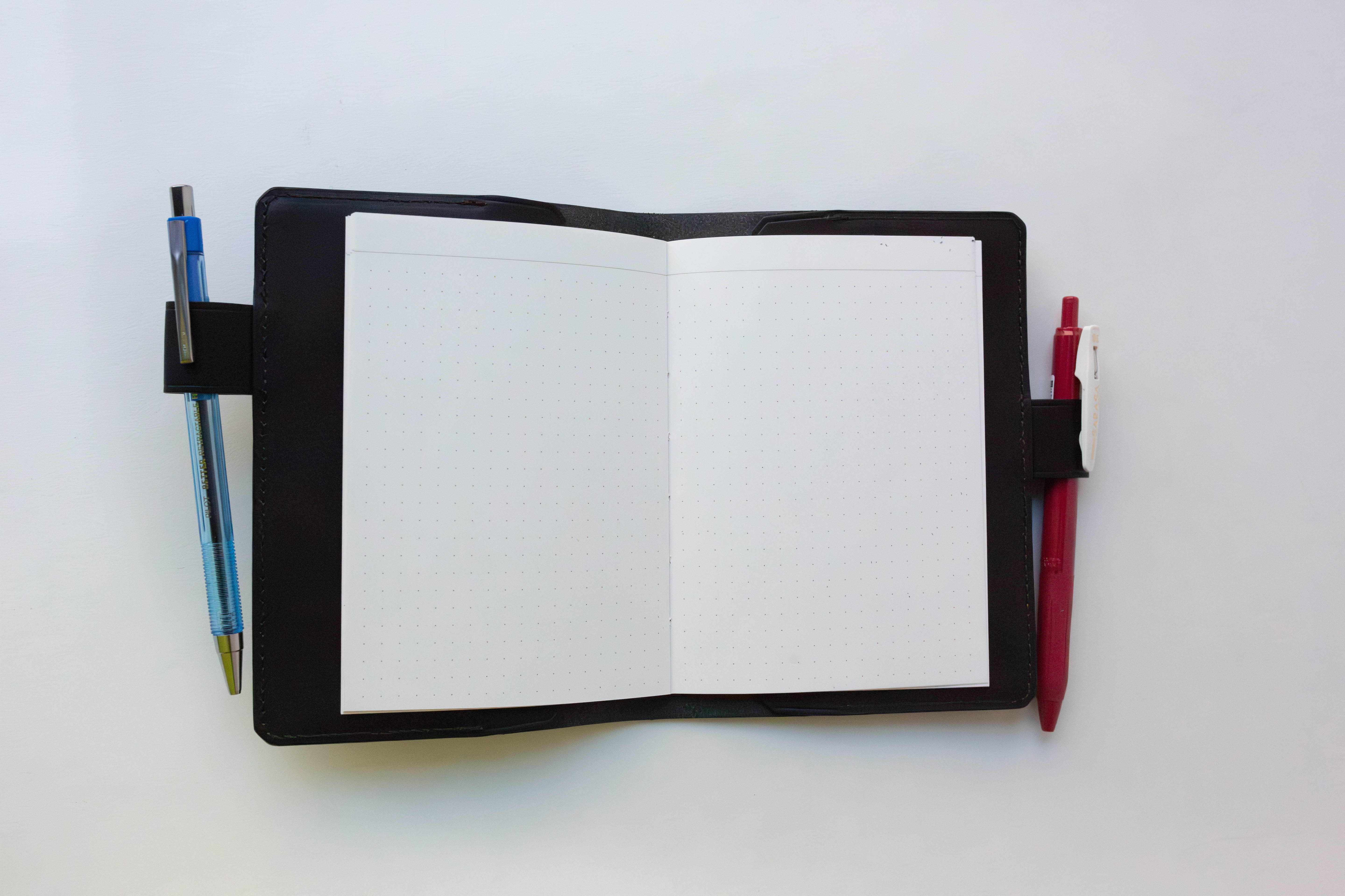 A6 Leather Note Keeper *Stamped Series* - Black