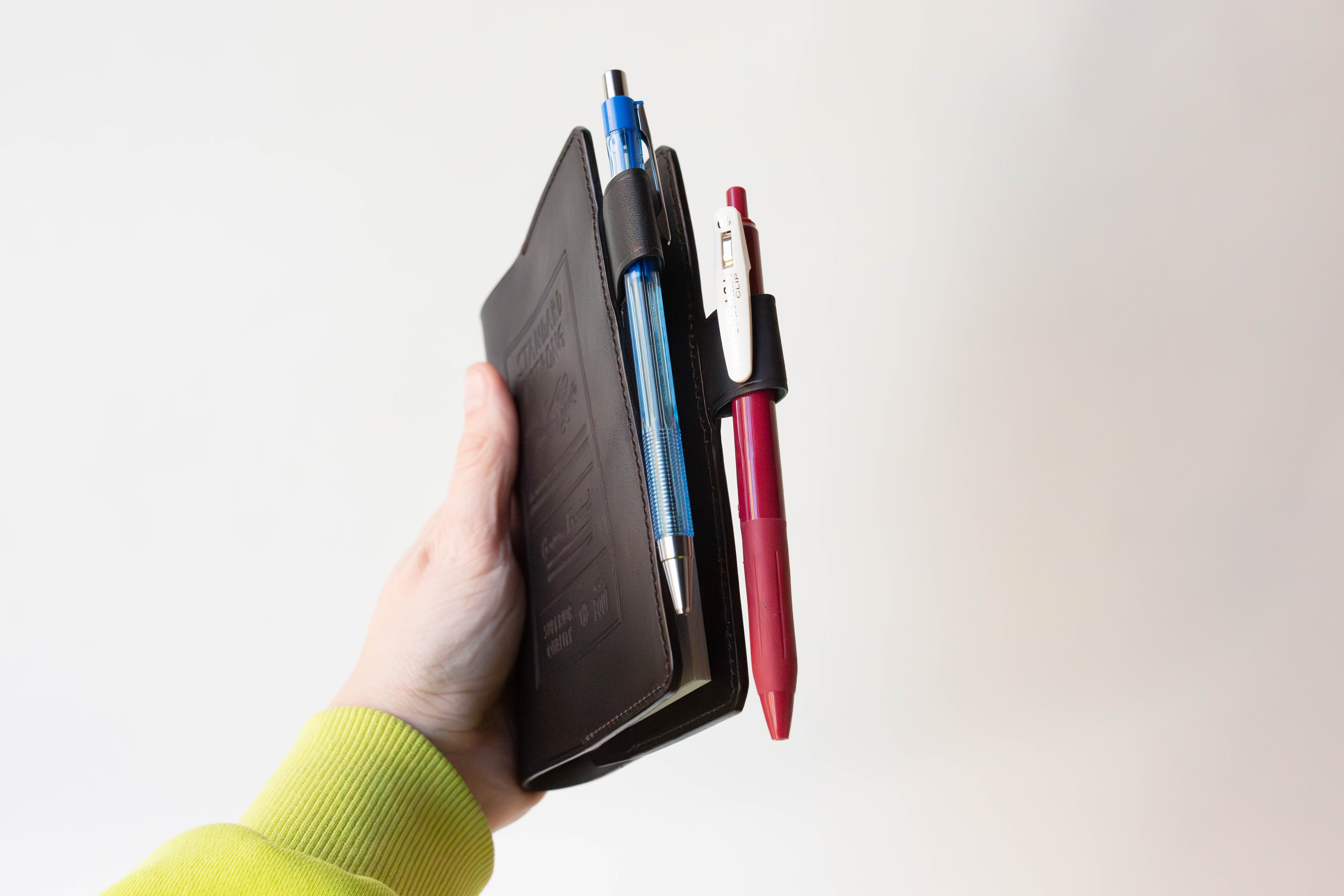 A6 Leather Note Keeper *Stamped Series* - Black