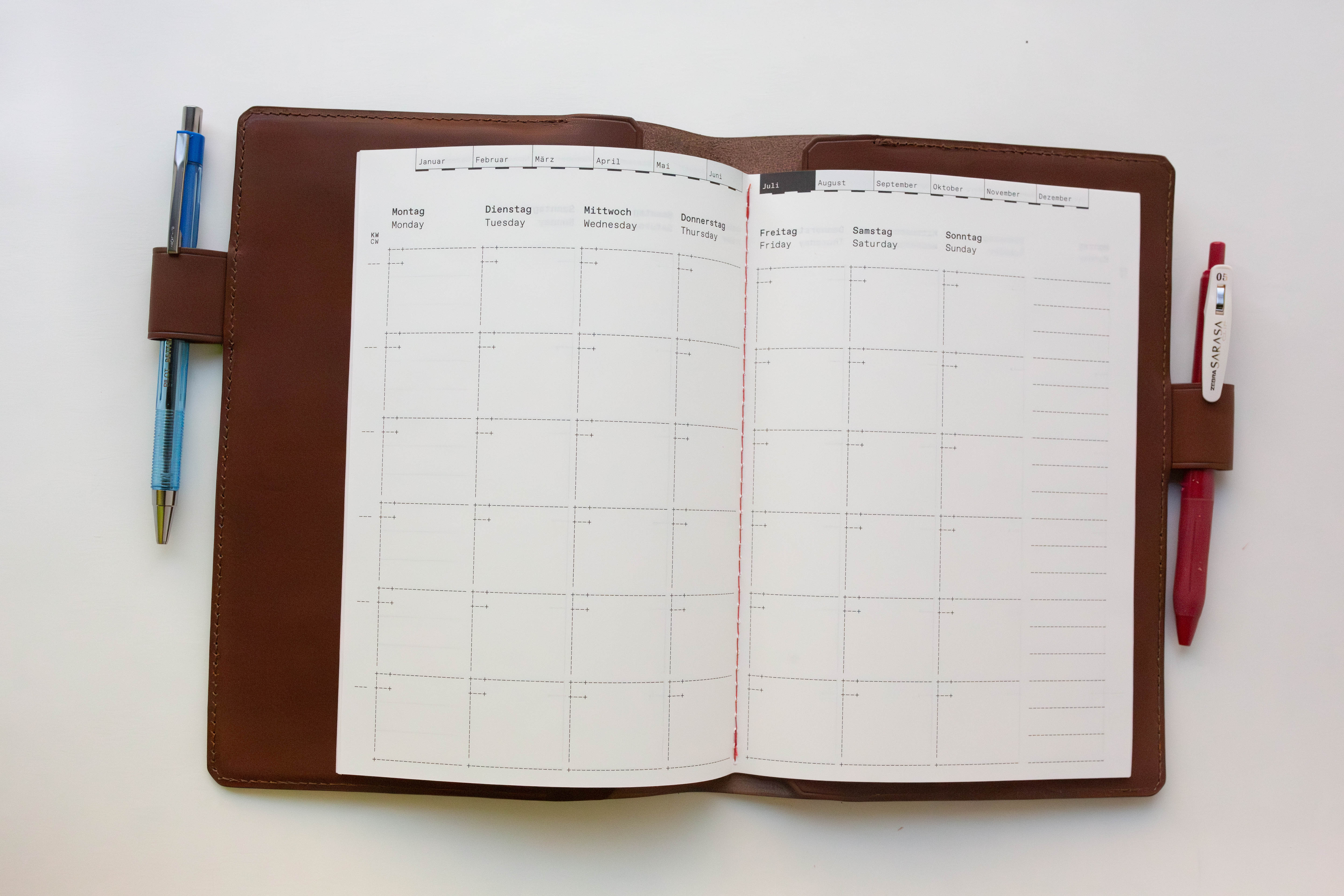 A5 Leather Note Keeper *Stamped Series* - Dark Brown