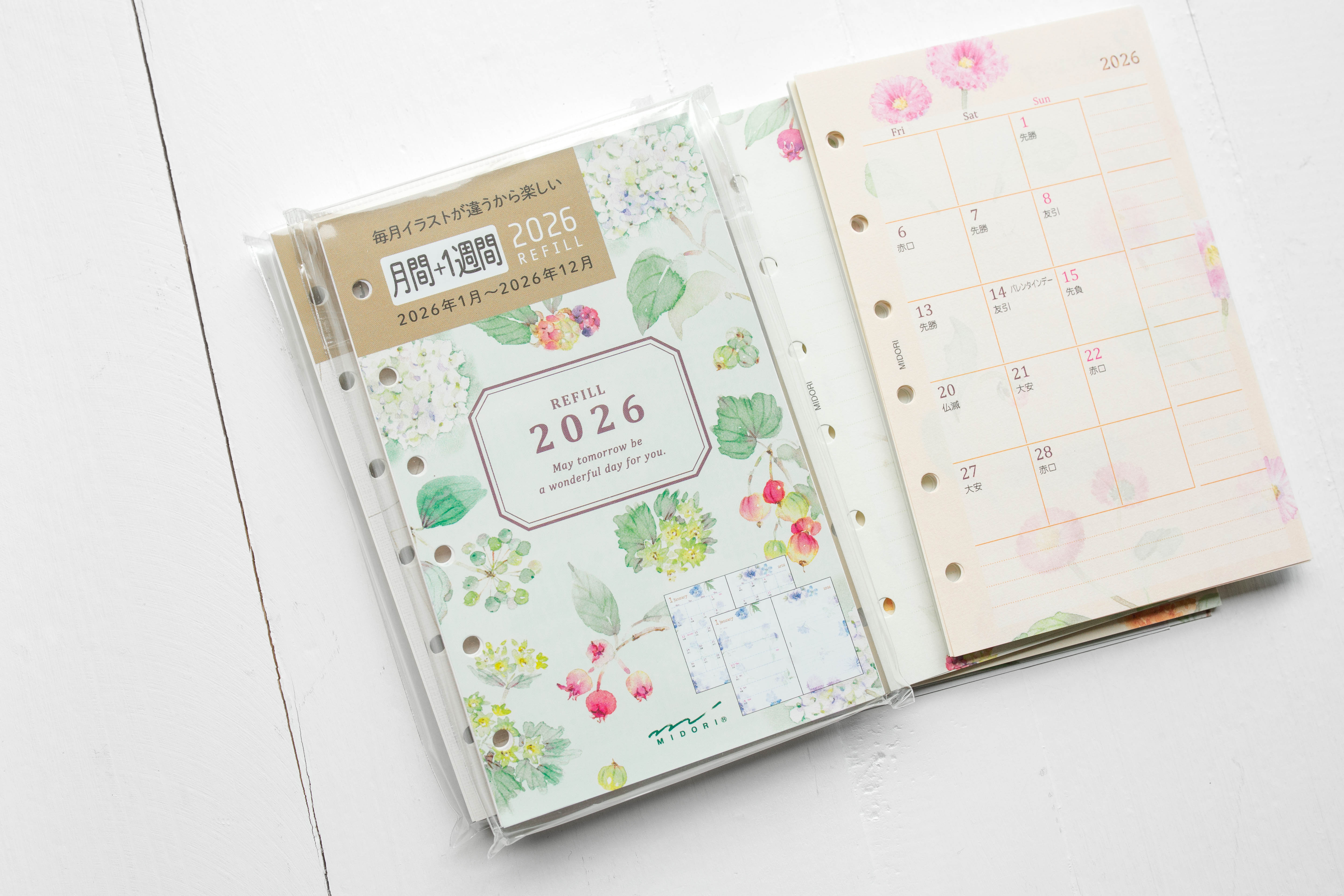 Refill for B7 Rings System -  Monthly + Weekly - Country Time Flowers 2026