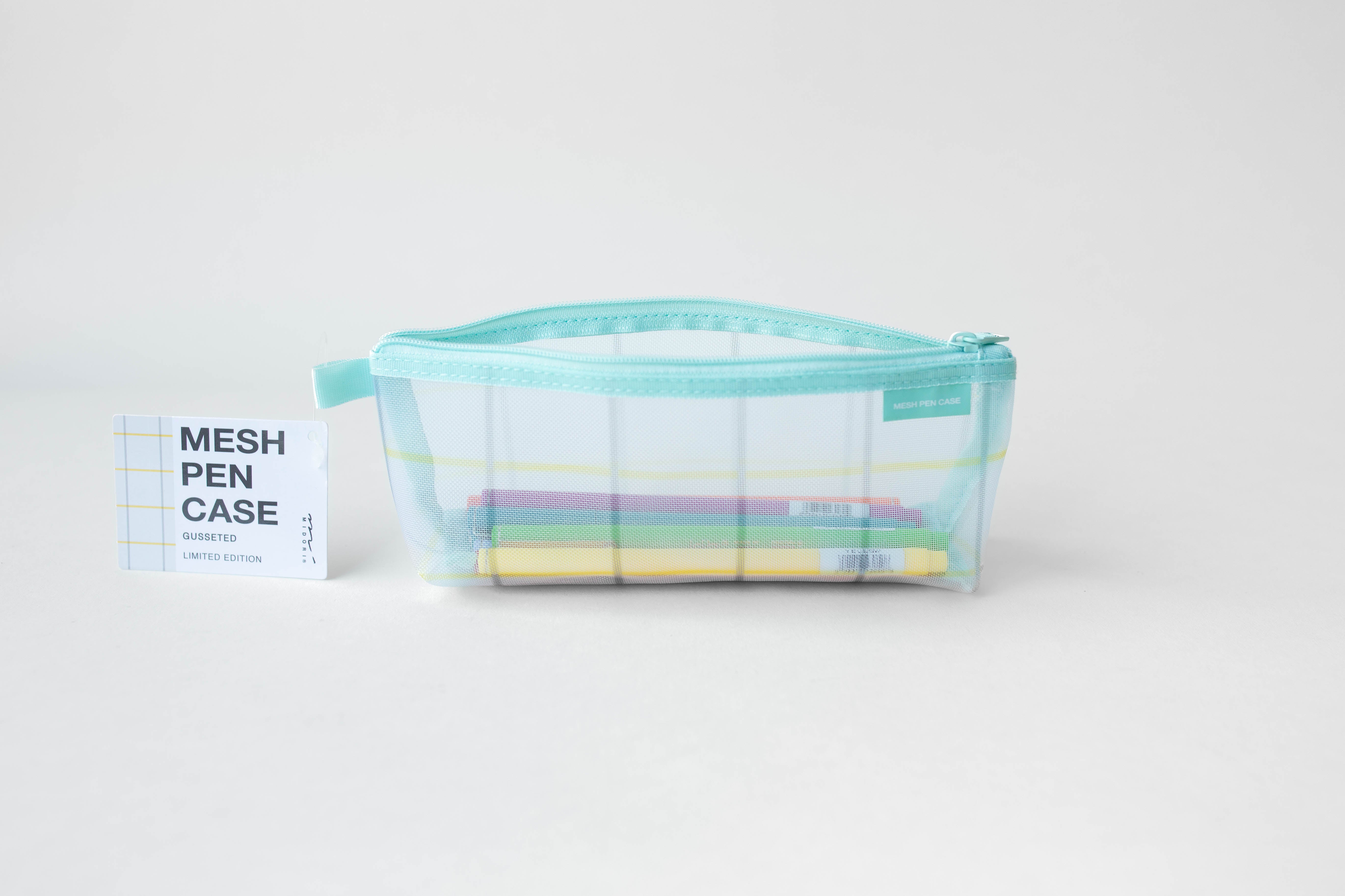 Green Checked Mesh Pouches