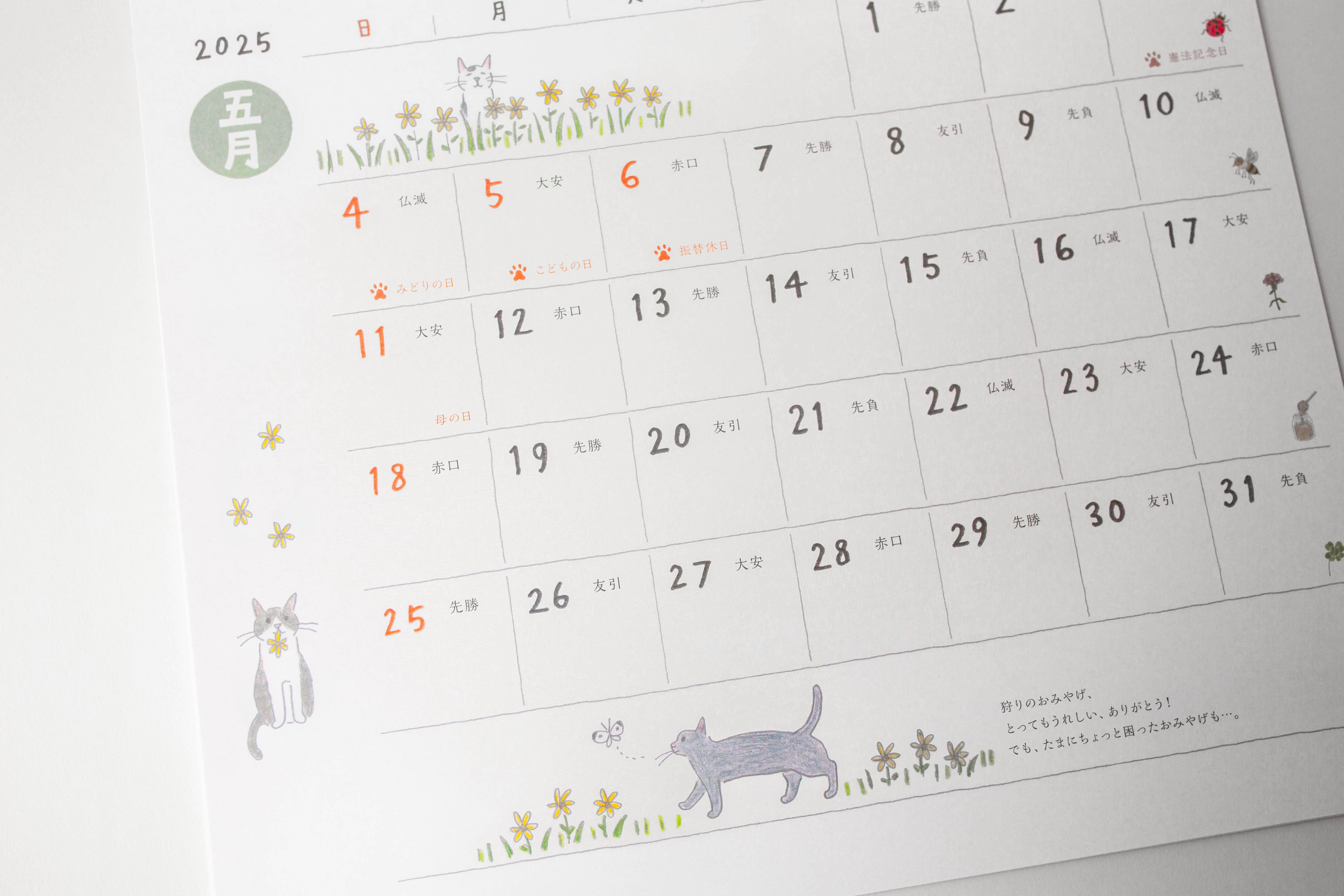 2025 Cat Calendar Wall-Hanging - Large