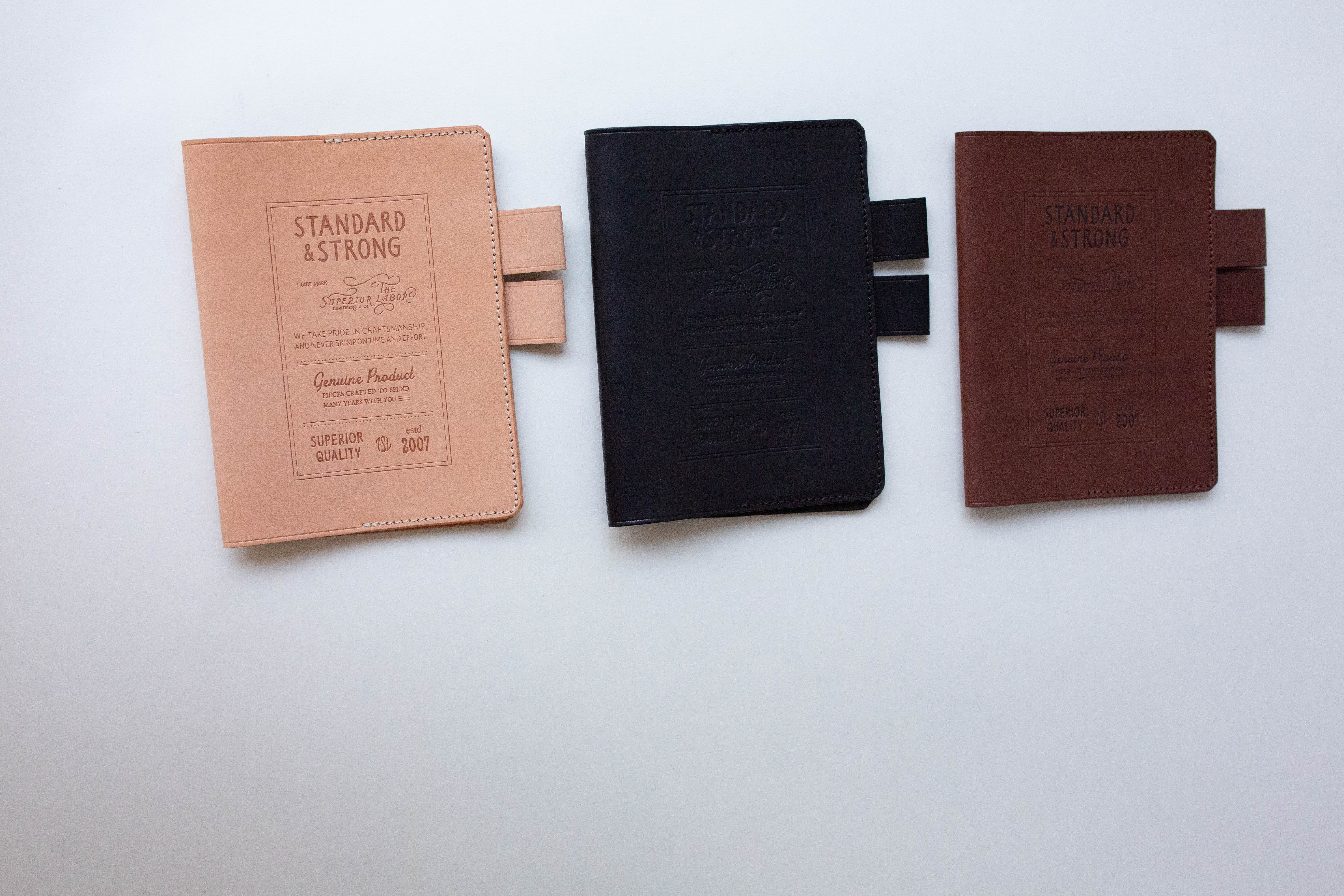 A6 Leather Note Keeper *Stamped Series* - Dark Brown