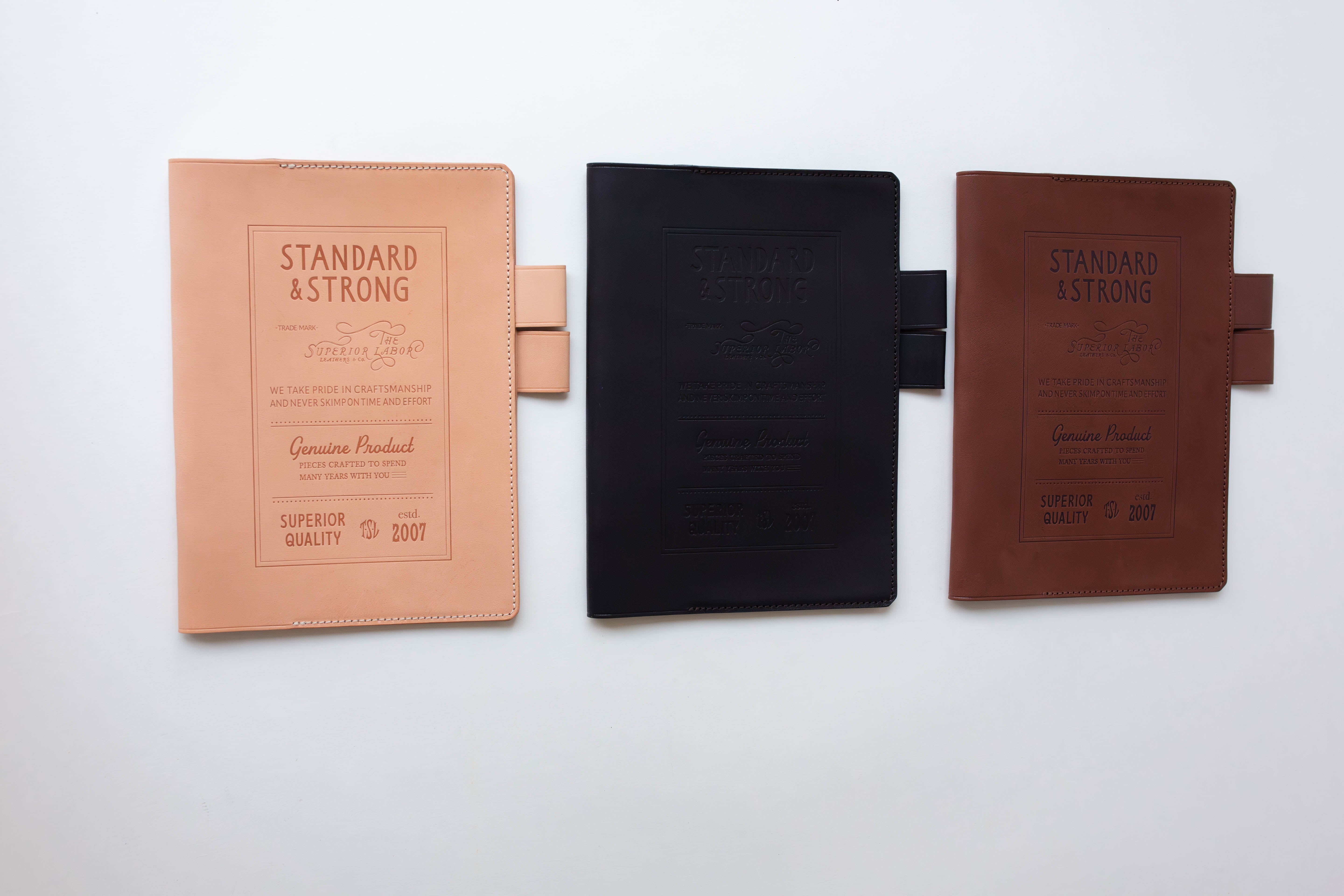 A5 Leather Note Keeper *Stamped Series* - Black