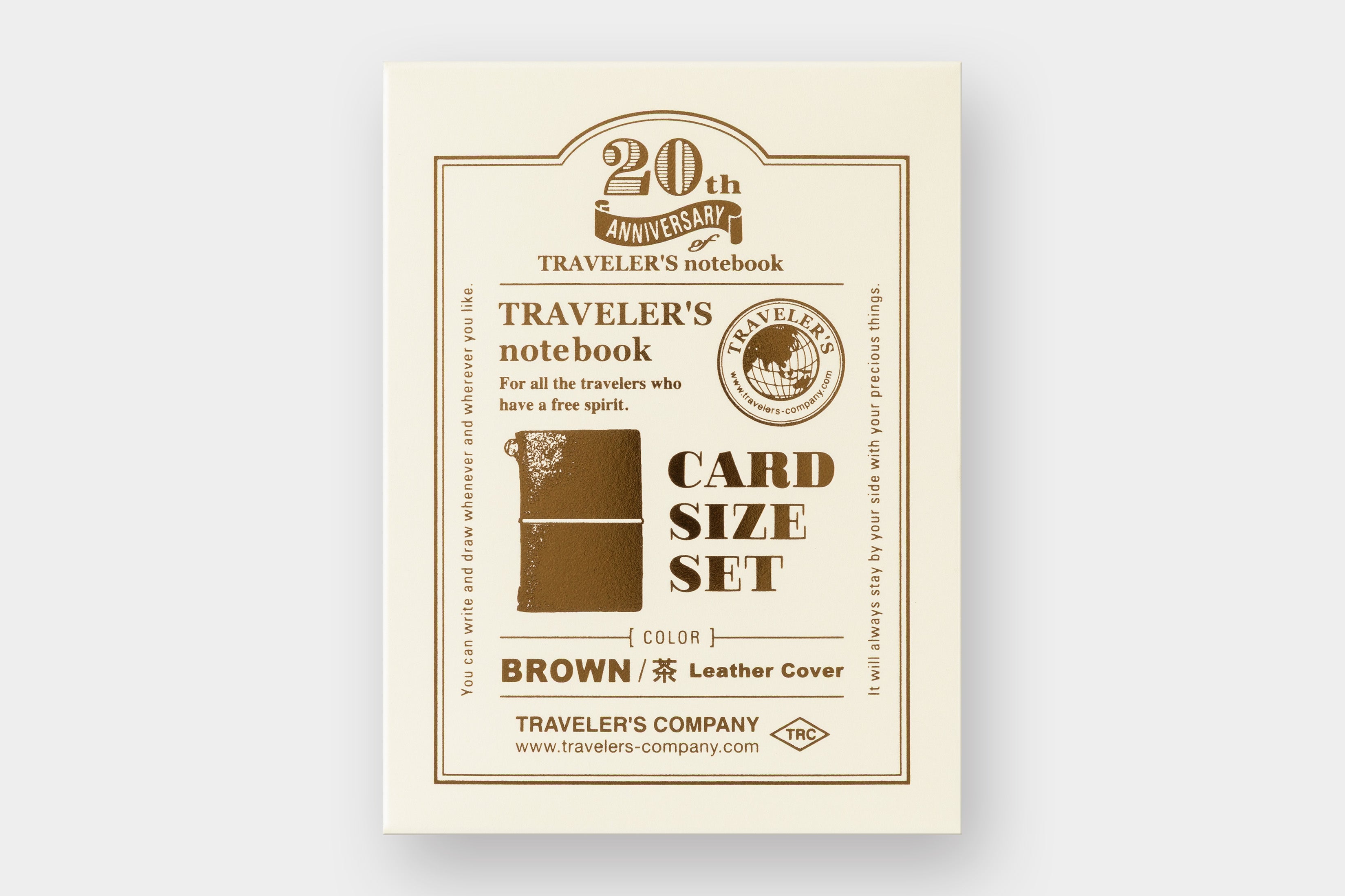 *PRE-ORDER* 20TH ANNIVERSARY of Traveler's Notebook - Card Size Set  (Brown)