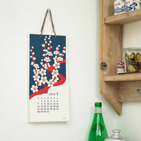 2024 Flower Calendar Wall-Hanging Echizan Paper