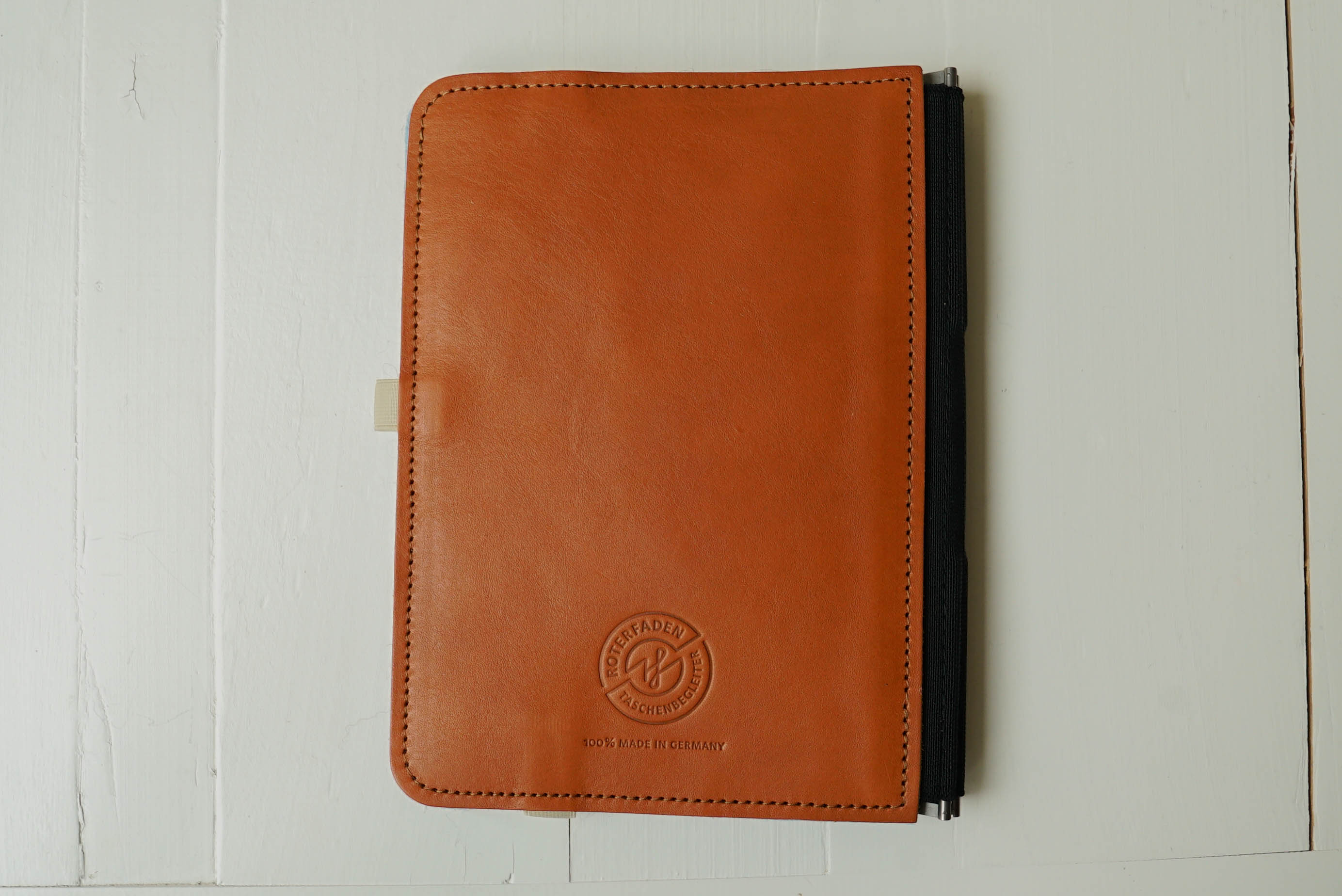 Taschenbegleiter LTD 034 - A5 Medium (Cognac/Ice Blue/Beige)