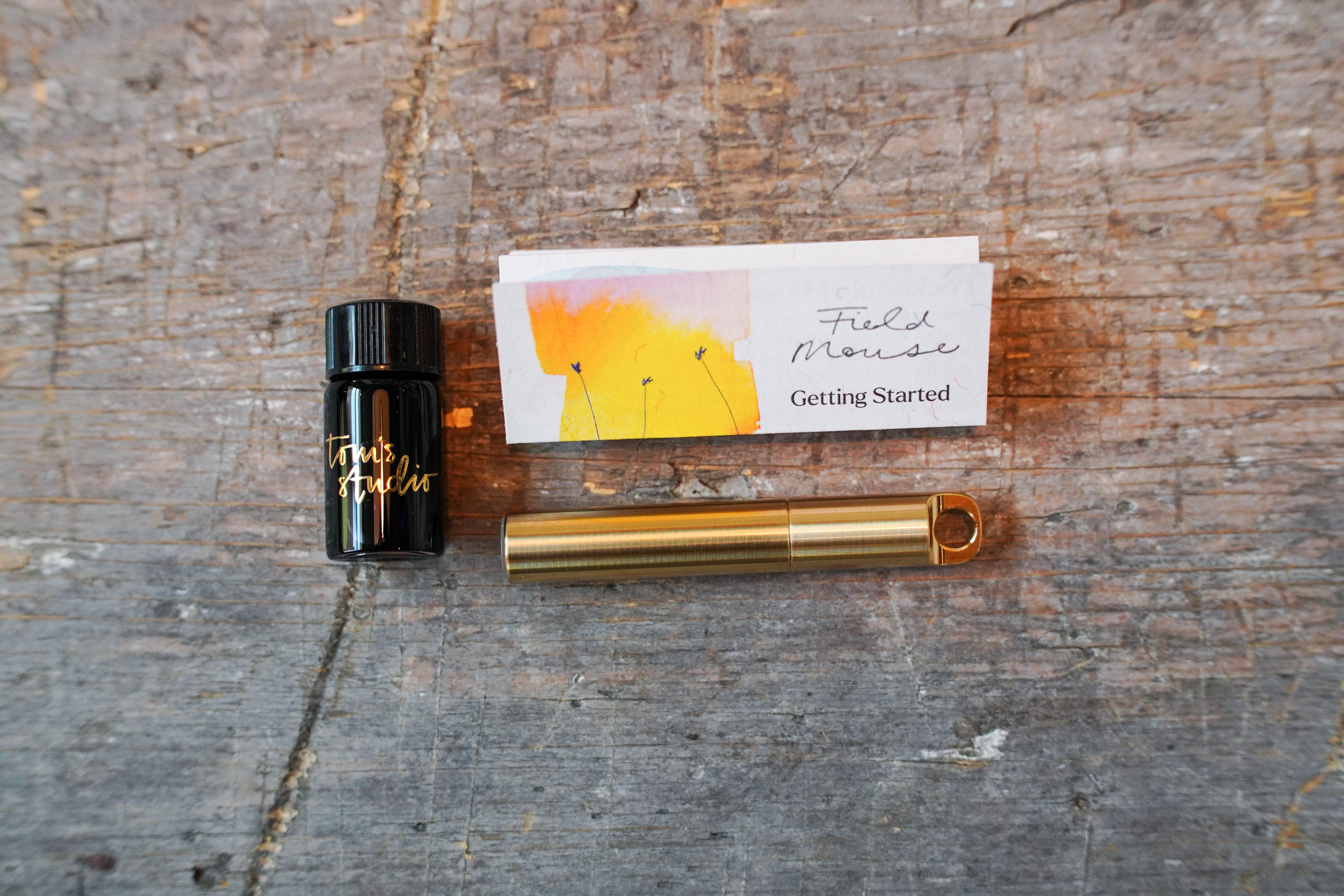 The Field Mouse (Brass) - refillable travel pen