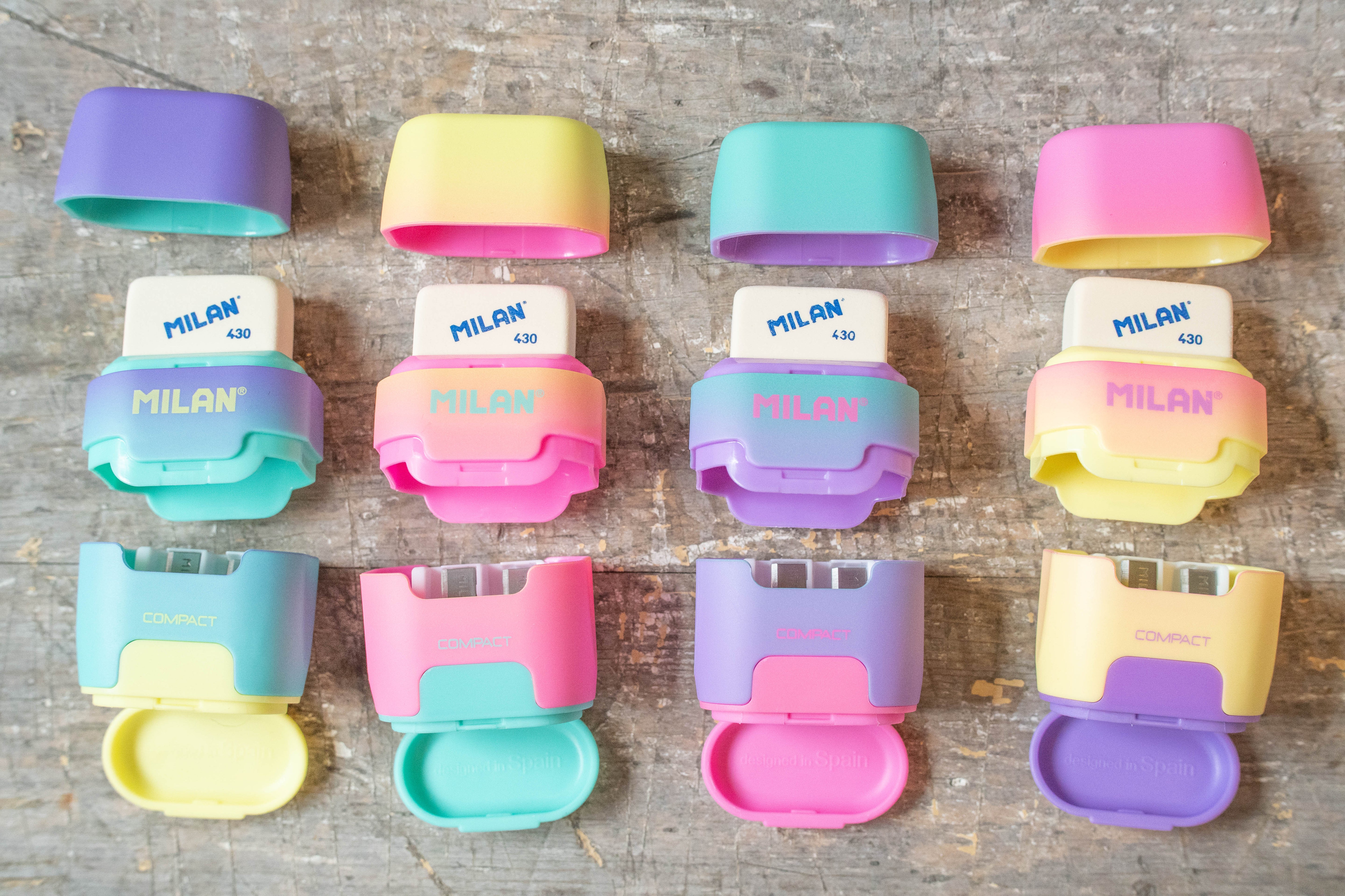 MILAN Eraser & Double Sharpener – Sunset Series