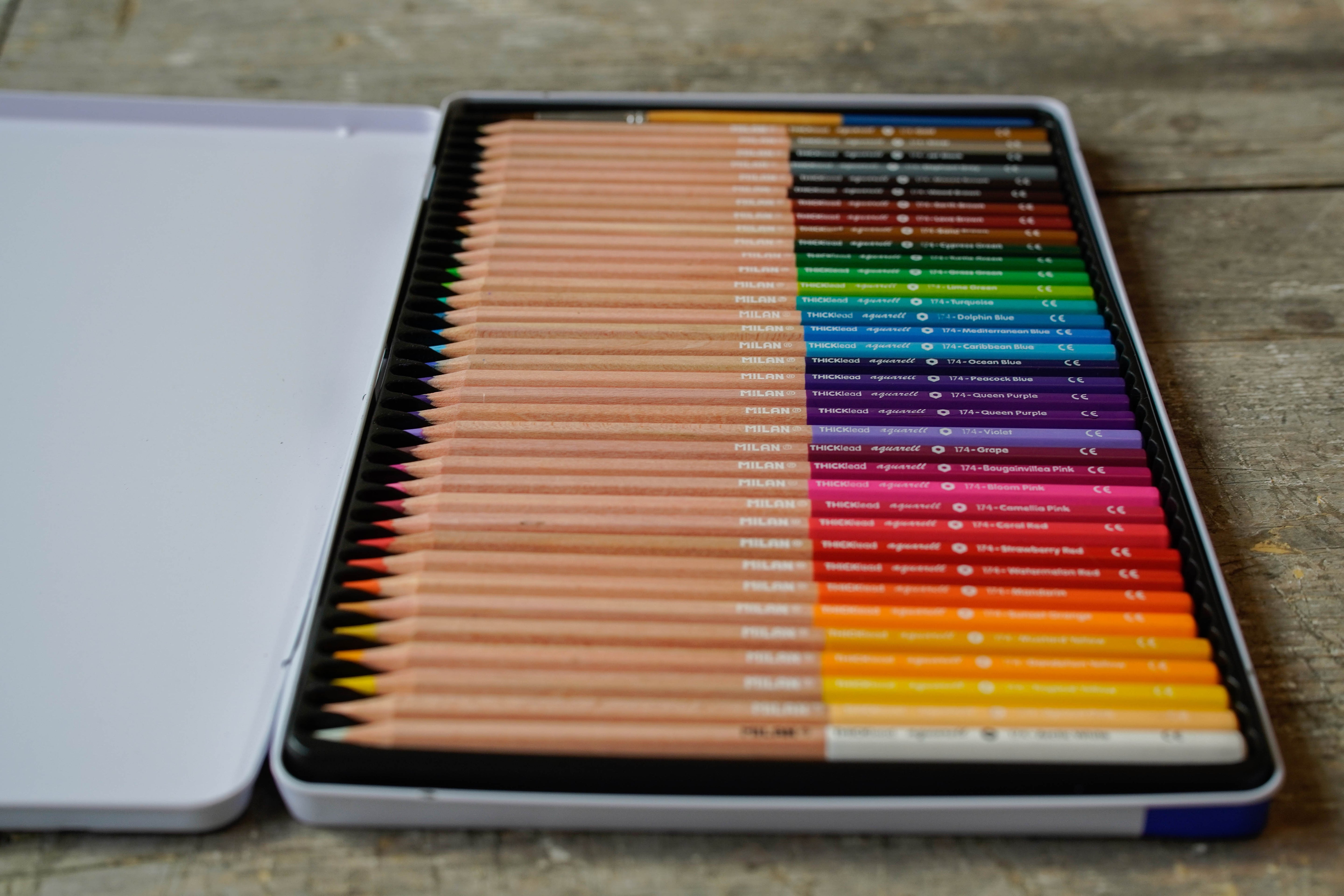 MILAN 36 Watercolour Pencils Metal Box Set
