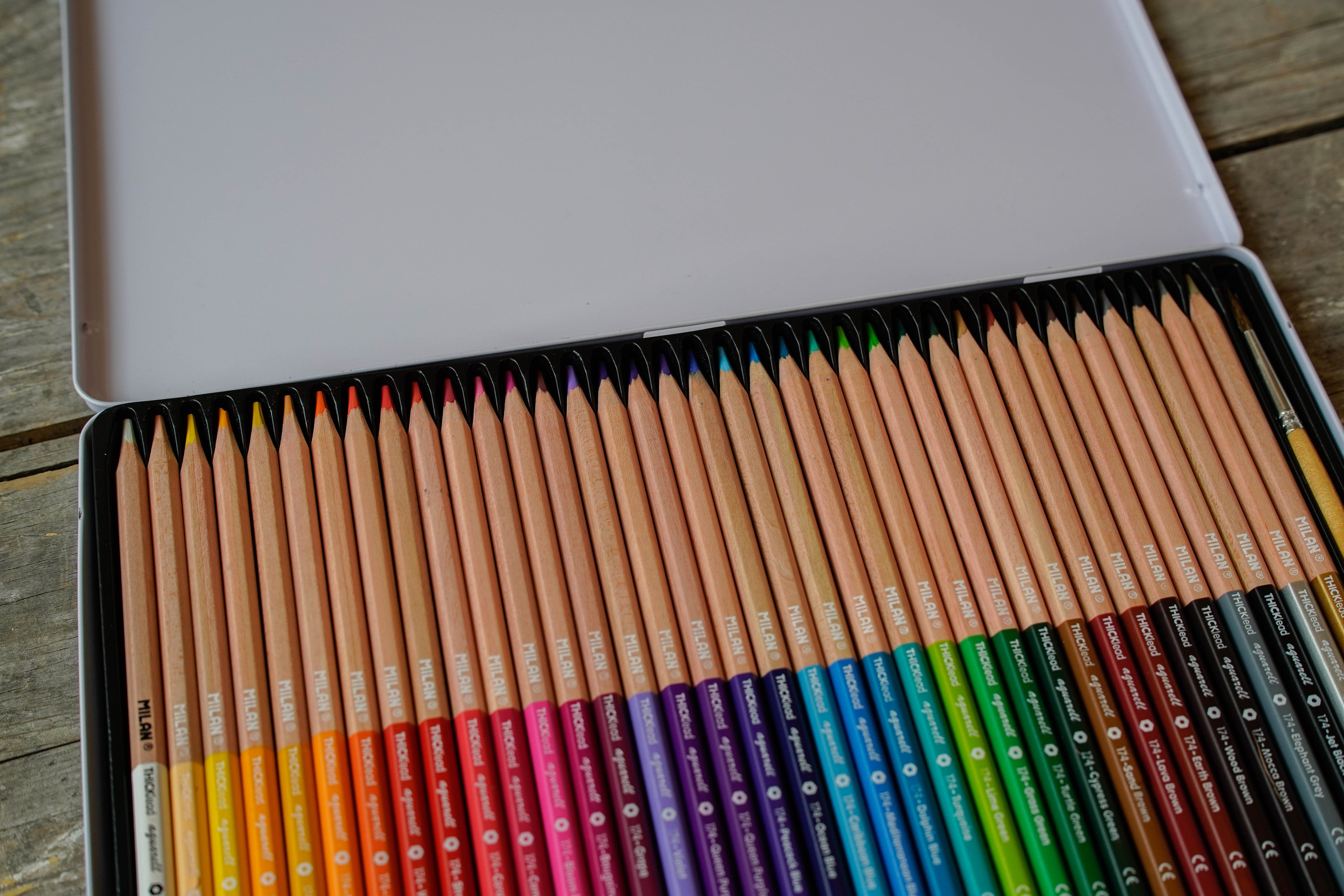 MILAN 36 Watercolour Pencils Metal Box Set