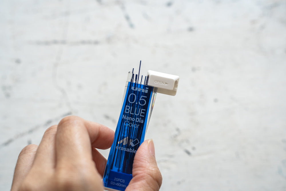 Uni Mechanical Pencil Lead Refill Nano Dia Color - 0.5mm (Blue)