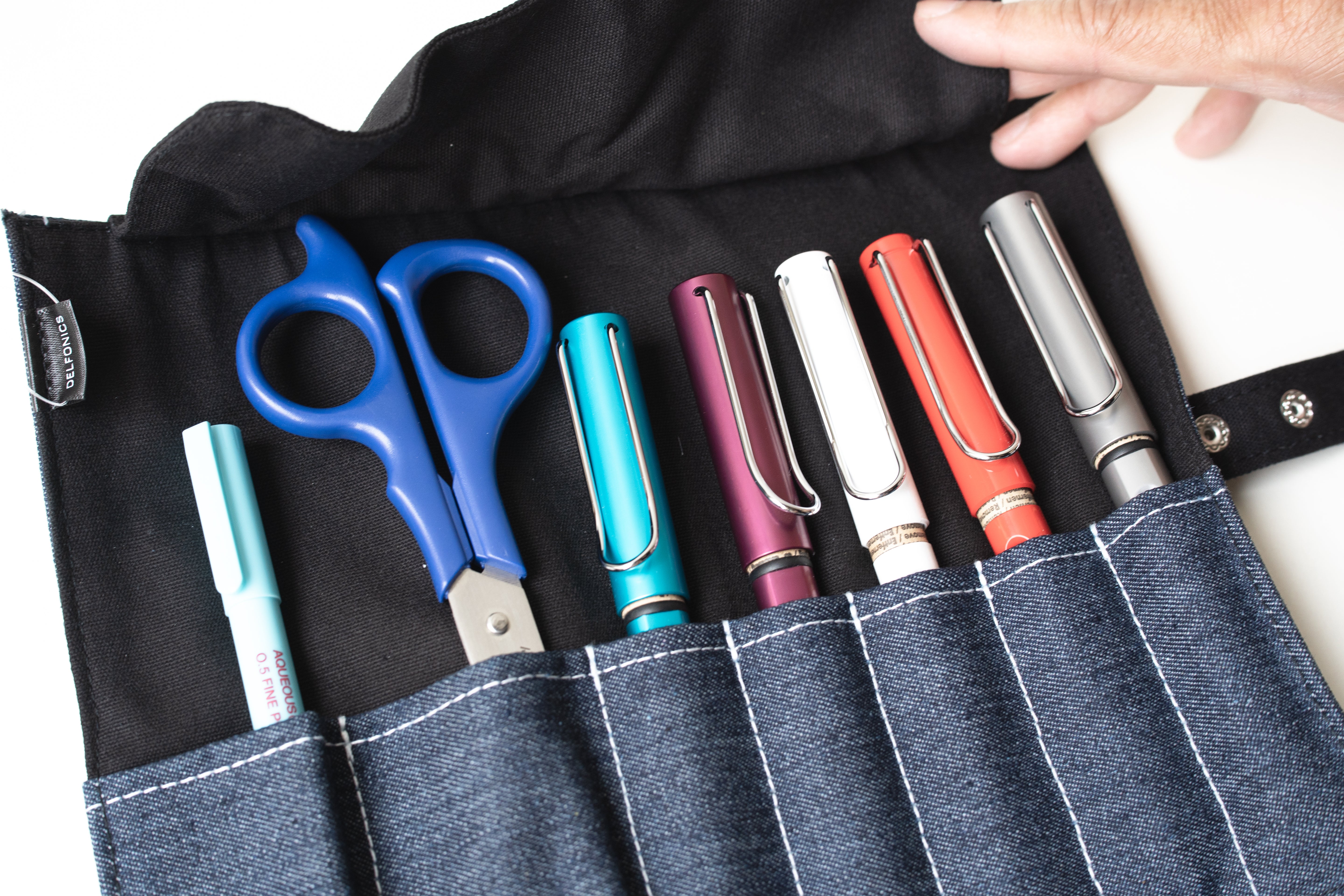 Delfonics Roll Pen Case - Denim Dark Blue
