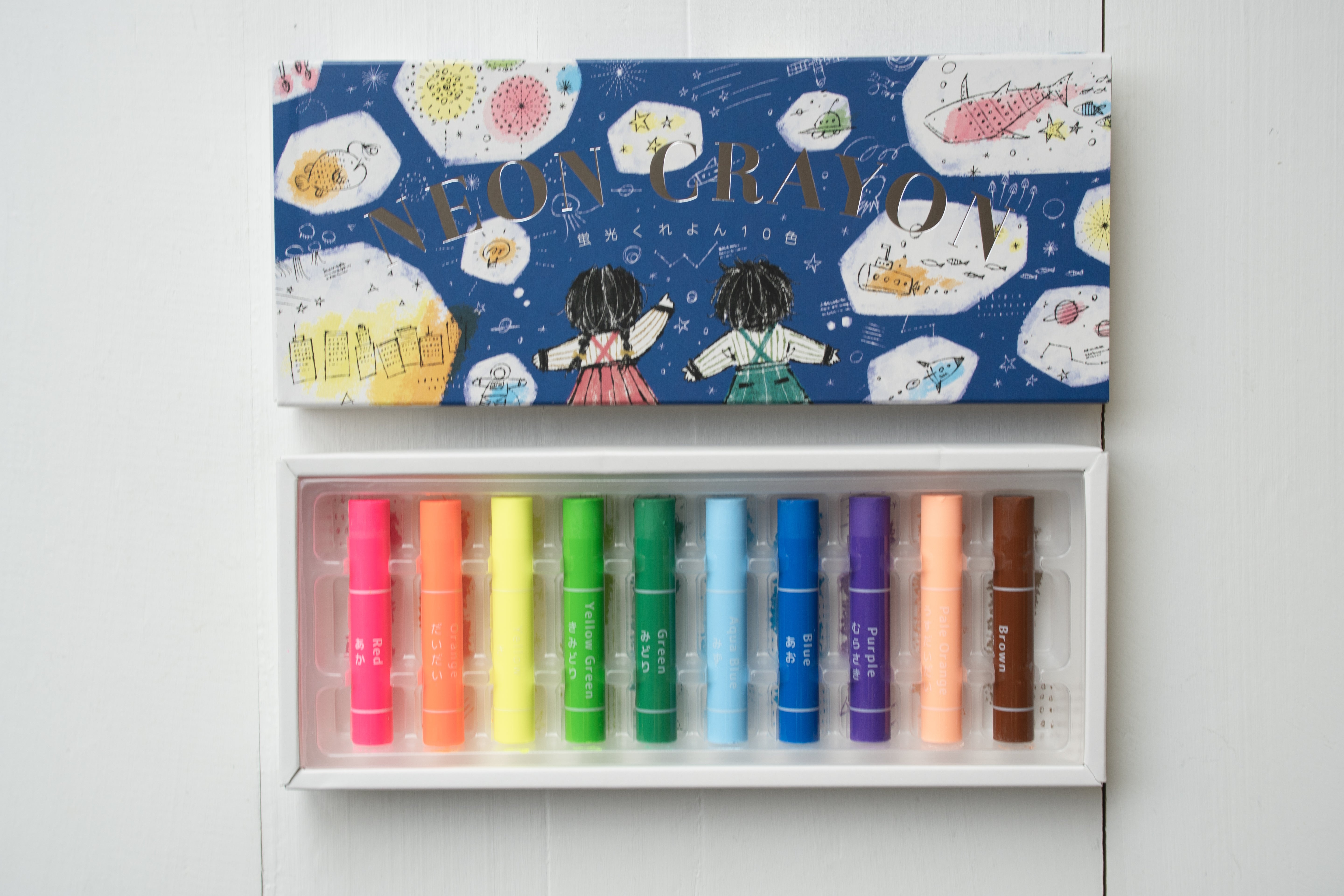 Kokuyo Neon Crayons (10 Colors)