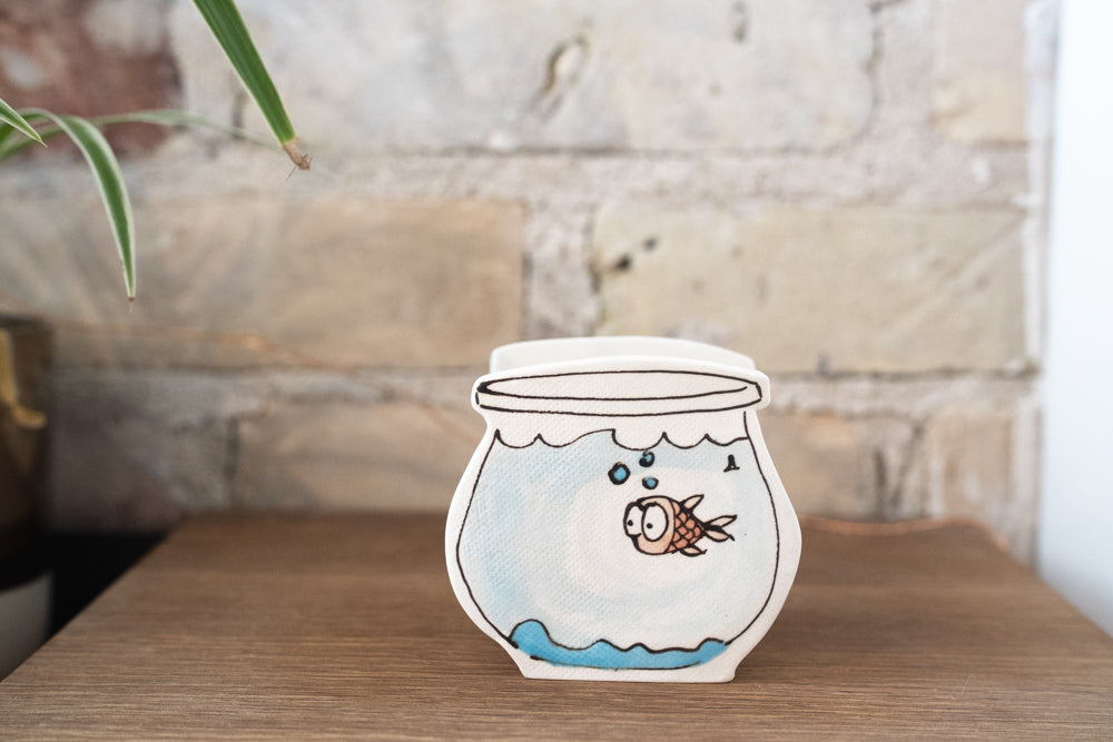 Ceramic Small Planter - Goldfish bowl