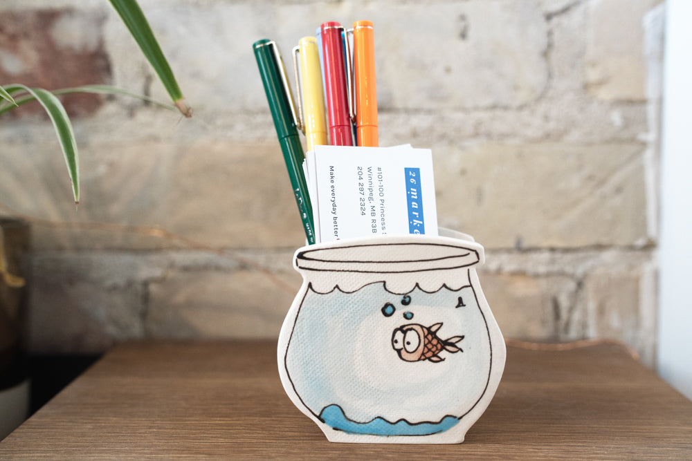 Ceramic Small Planter - Goldfish bowl