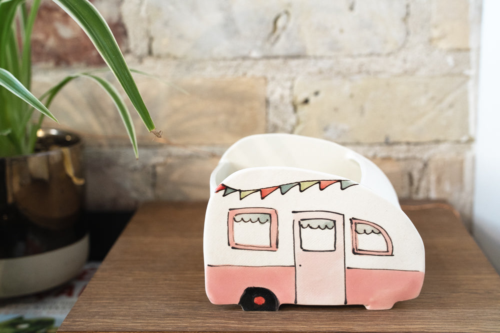 Ceramic Large Planter - Pink Camper