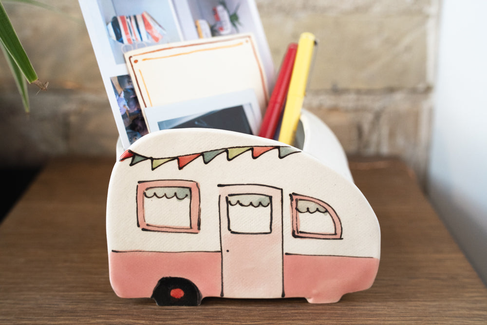 Ceramic Large Planter - Pink Camper