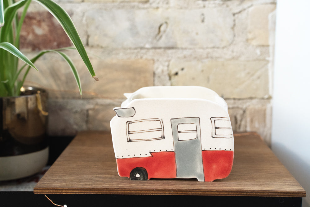 Ceramic Large Planter - Red Camper