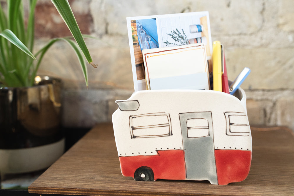Ceramic Large Planter - Red Camper