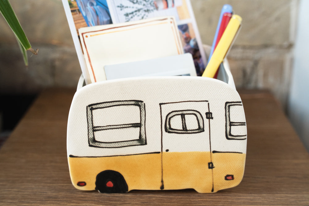 Ceramic Large Planter - Yellow Camper