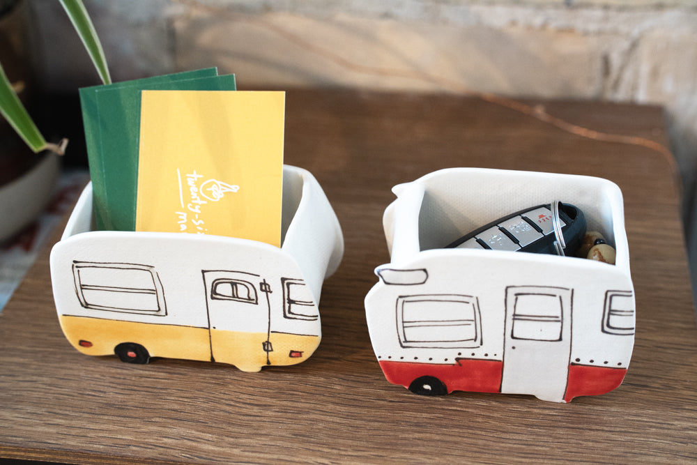 Ceramic Small Planter - Camper