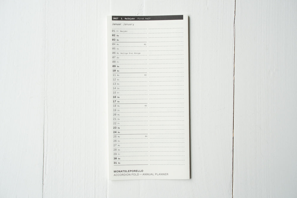 2027 Accordion Calendar