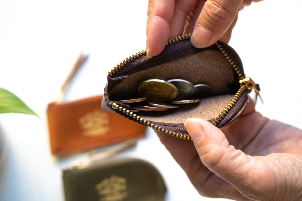 TSL Coin Purse Kid / Pull-up leather