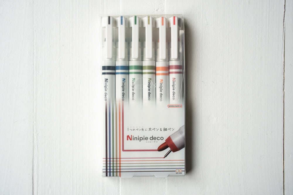 Ninipie Deco Dual Tip Pen - Set of 6