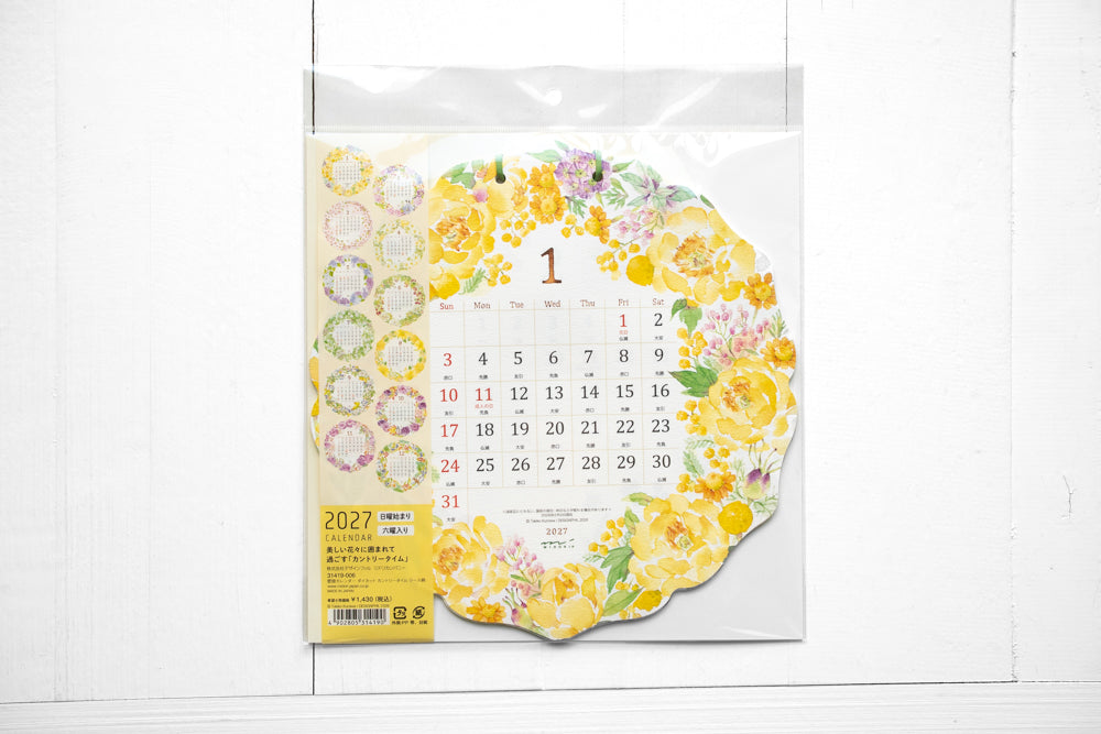 2027 Round Country Time Wreath Calendar Wall-Hanging
