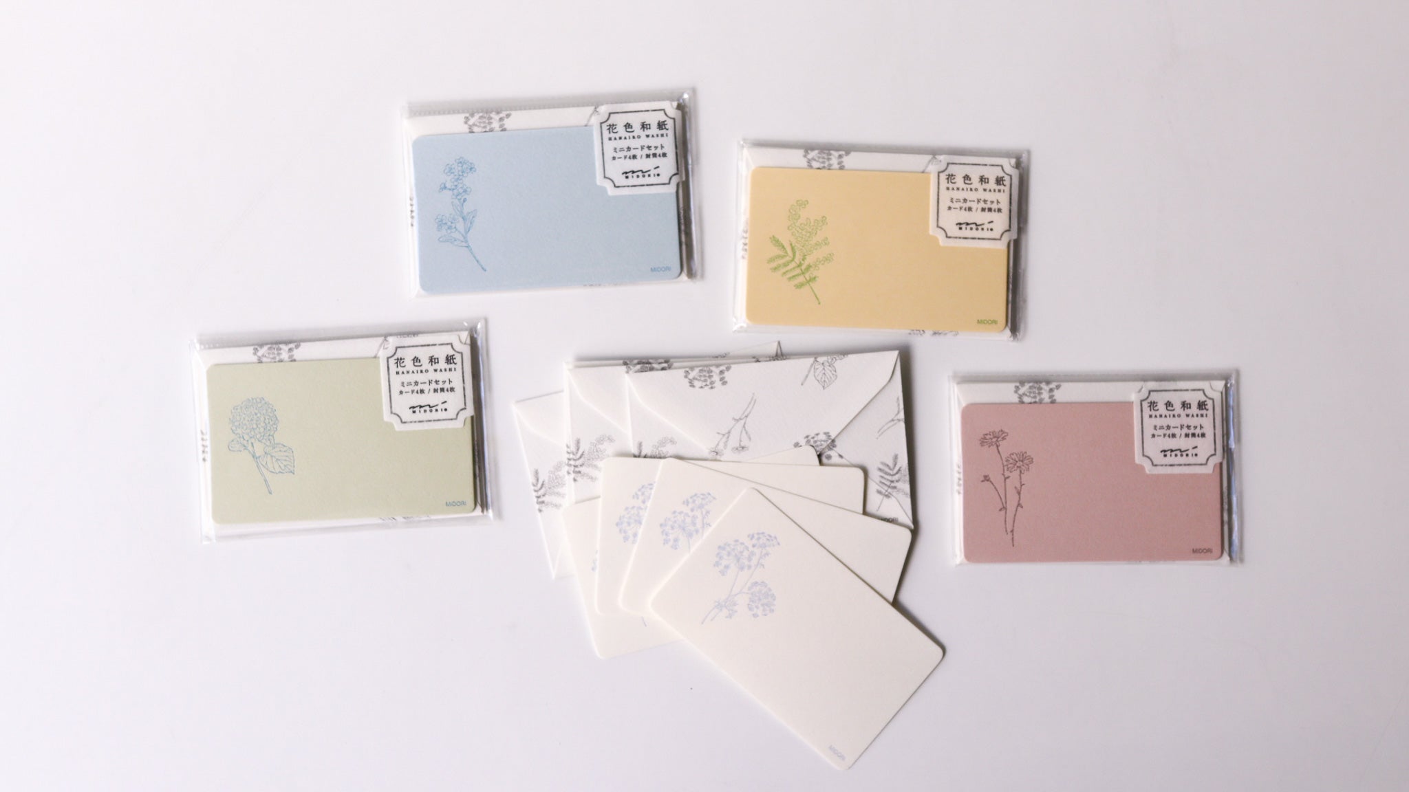 Midori Card Set - Floral Color Washi Paper