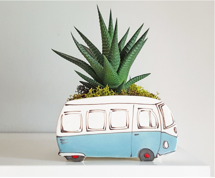Ceramic Large Planter - Blue Van