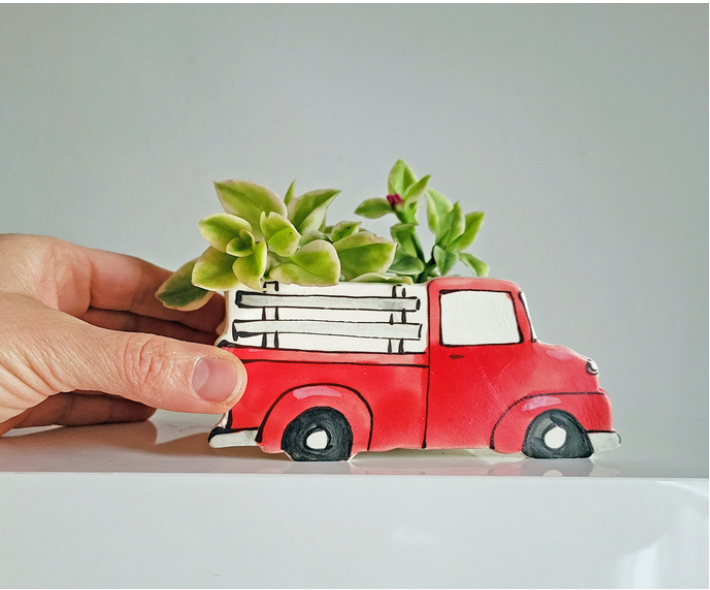 Ceramic Small Planter - Red pickup
