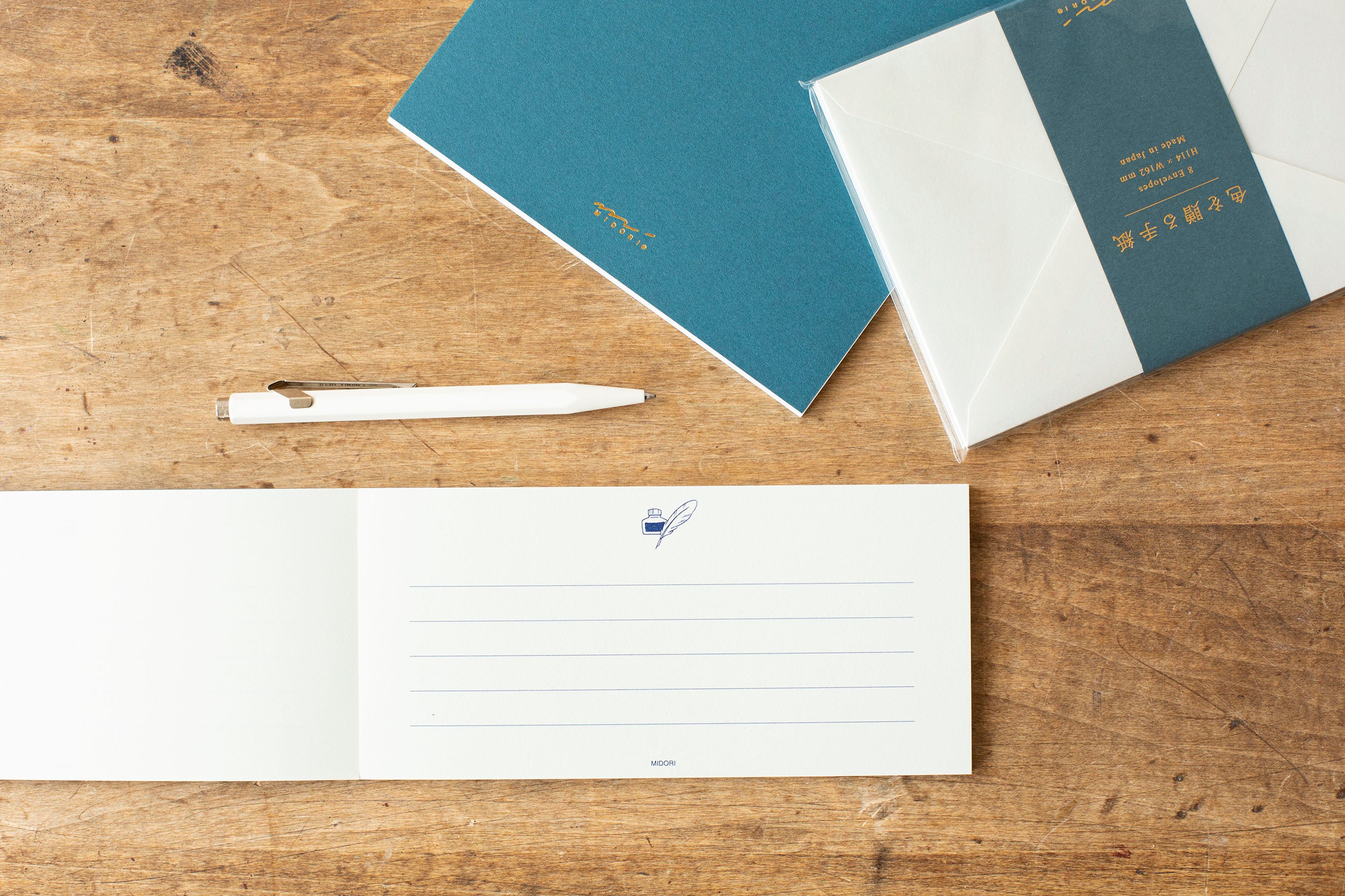 Midori Message Letter Pad Blue