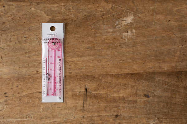 Polycarbonate Multi Ruler Pink - 16 cm