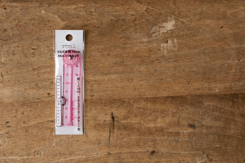 Polycarbonate Multi Ruler Pink - 16 cm