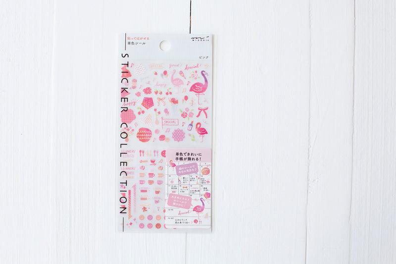 Transparent Schedule Stickers Colour Pink