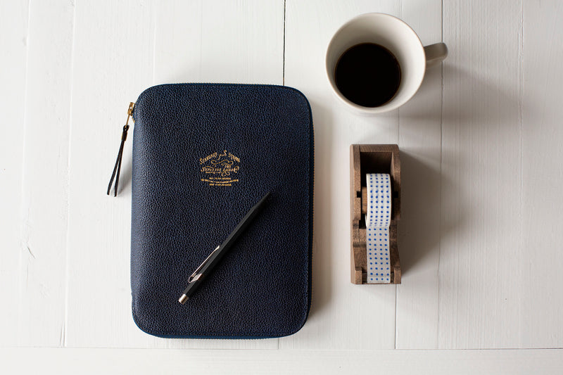 Kurozan Leather Zip Organizer Indigo