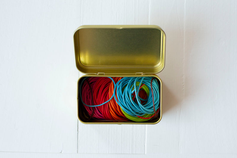 O'Band Gold Tin Rubber Bands - Assorted Colours