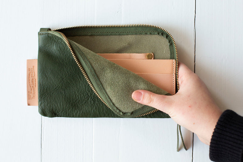 Utility Leather Pouch - Green