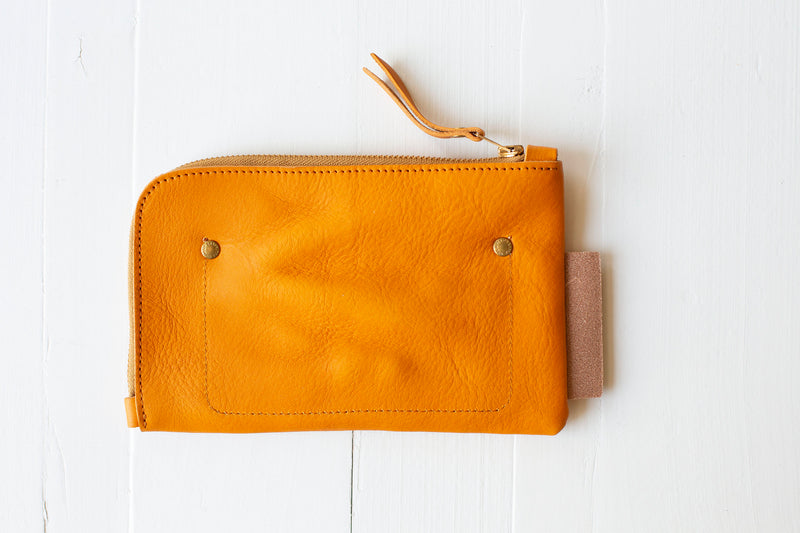 Utility Leather Pouch - Yellow