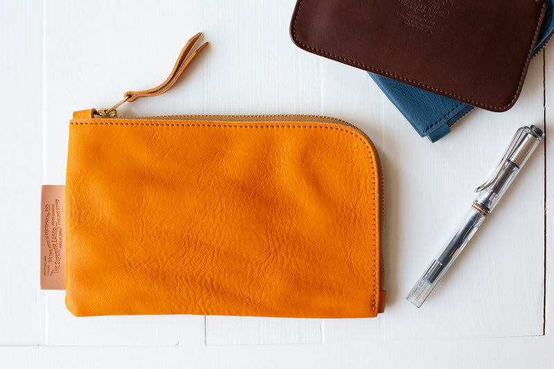 Utility Leather Pouch - Yellow