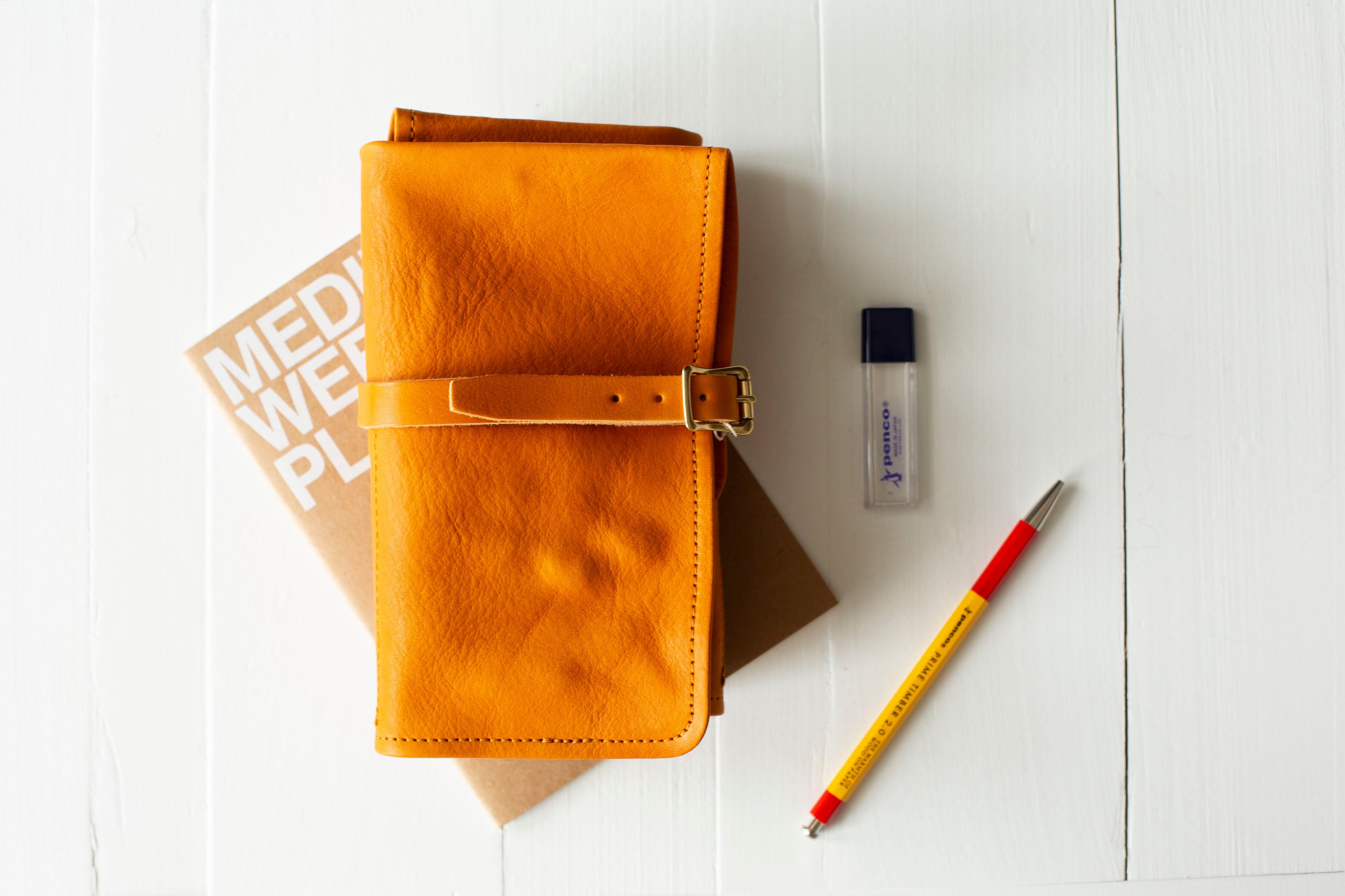 Pen Roll Case Long - Yellow