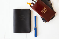 B6 Leather Notebook Cover - Black