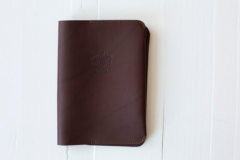 B6 Leather Notebook Cover - Brown